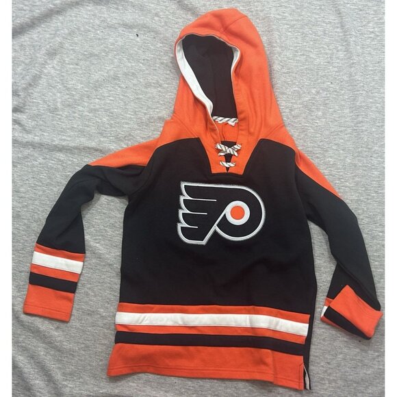 Outerstuff NHL Youth Boys Philadelphia Flyers Ageless Must-Have Lace Up Hoodie - Picture 1 of 9